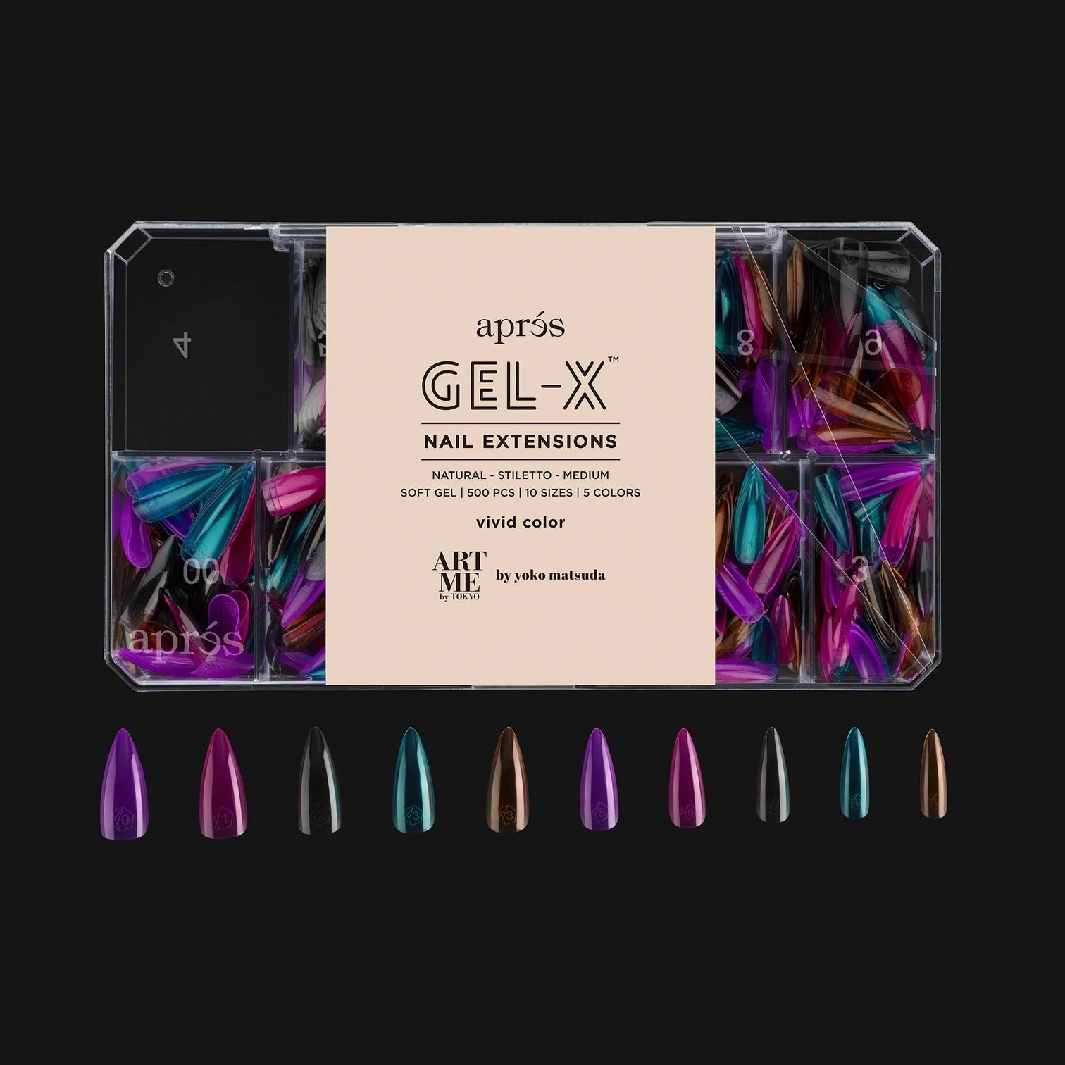 新品未使用　GEL♥X NAIL EXTENSIONS ソフト・ミディアム 550 個ソフトジェル X ネイルチップ用品、アクリルネイルジェル用フル