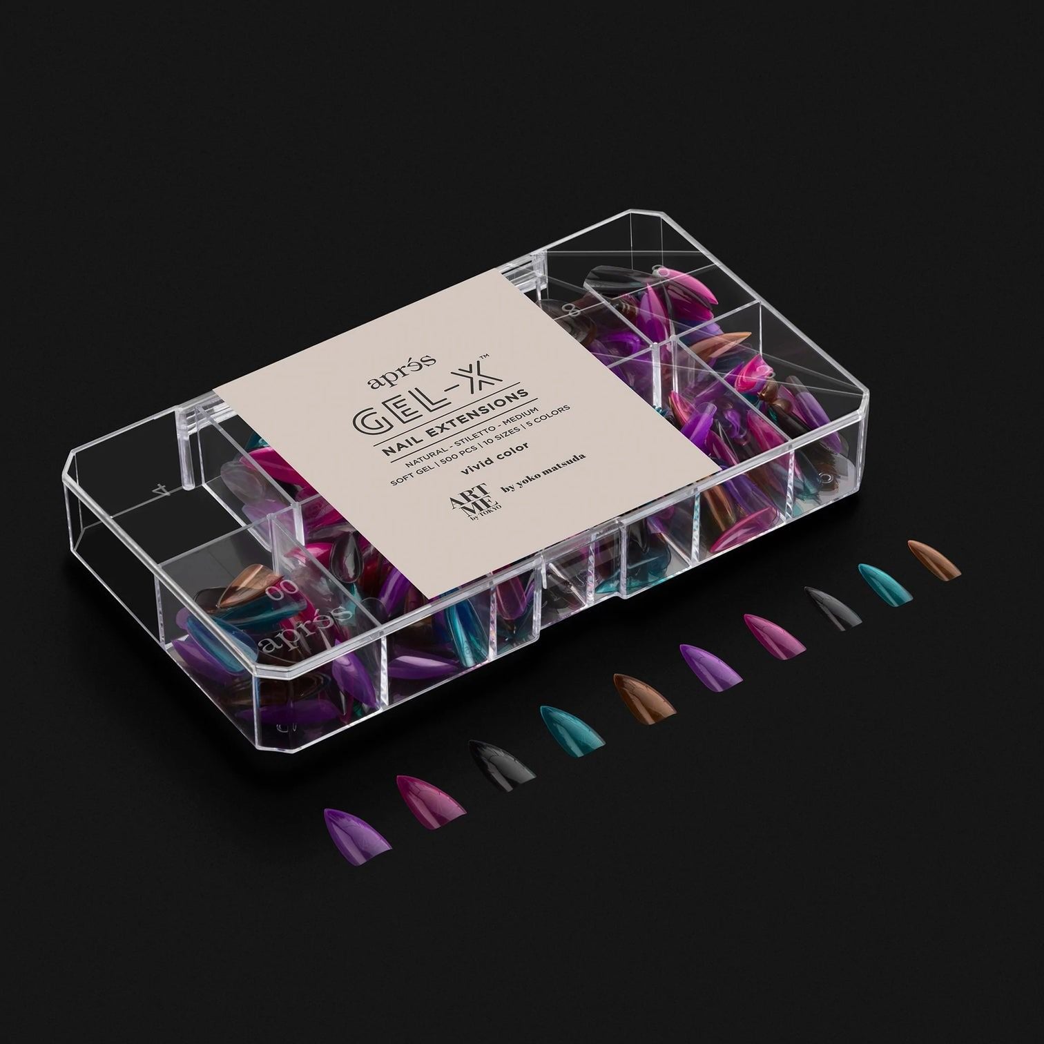 Apres ArtMe Gel-X Tips - Vivid Colour (Natural Stiletto Medium