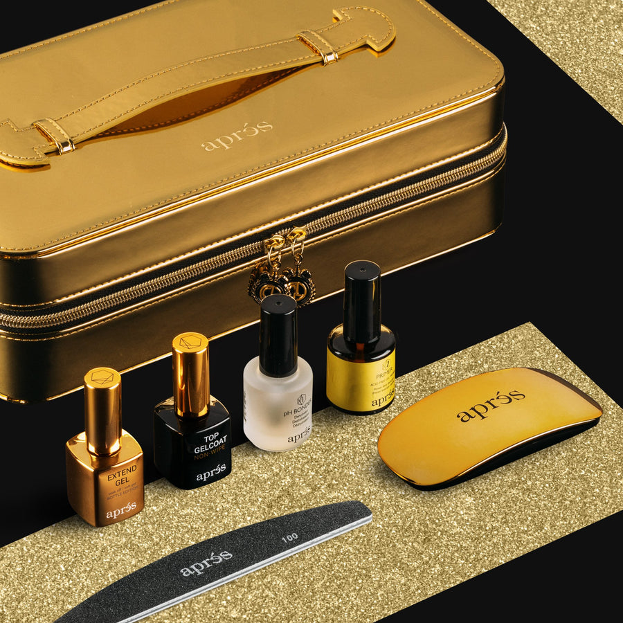 Apres Gel-X Starter Kit (with Gold Patent Leather Case by Chaun Legend) **NO TIPS**