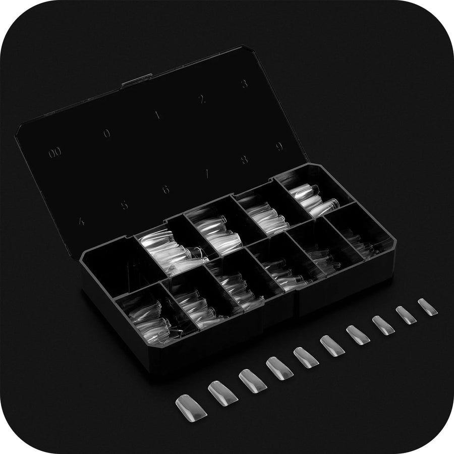 Apres Gel-X Tips (Natural Square Medium) 500pcs Box - 10 Sizes