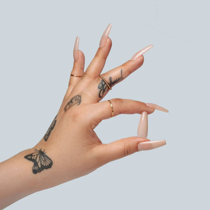 Apres Neutrals Alex Gel-X Tips (Natural Coffin Short) 150pcs Box - 11 Sizes