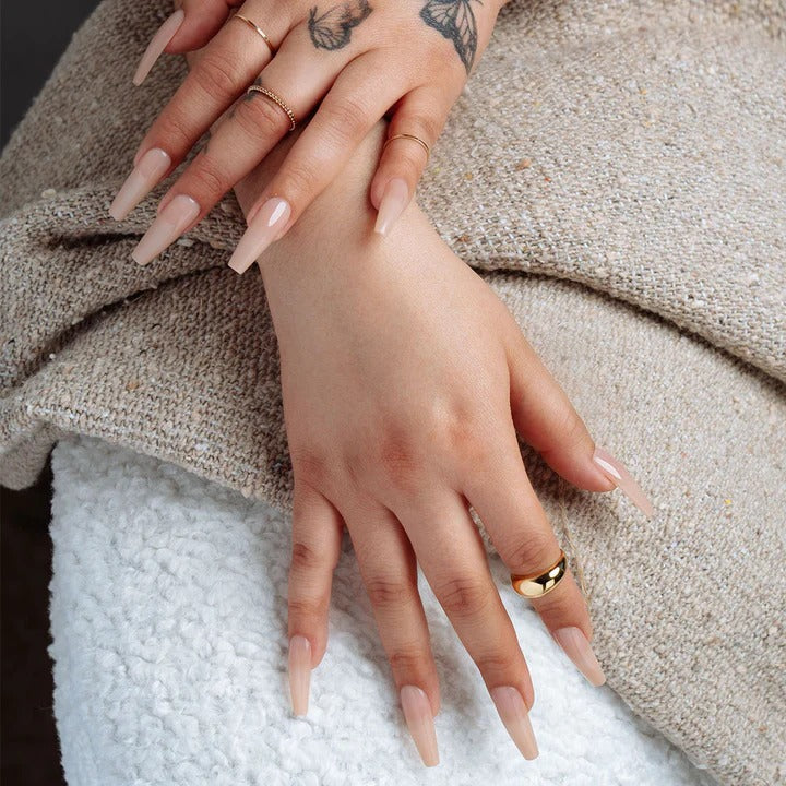 Apres Neutrals Alex Gel-X Tips (Natural Coffin Short) 150pcs Box - 11 Sizes
