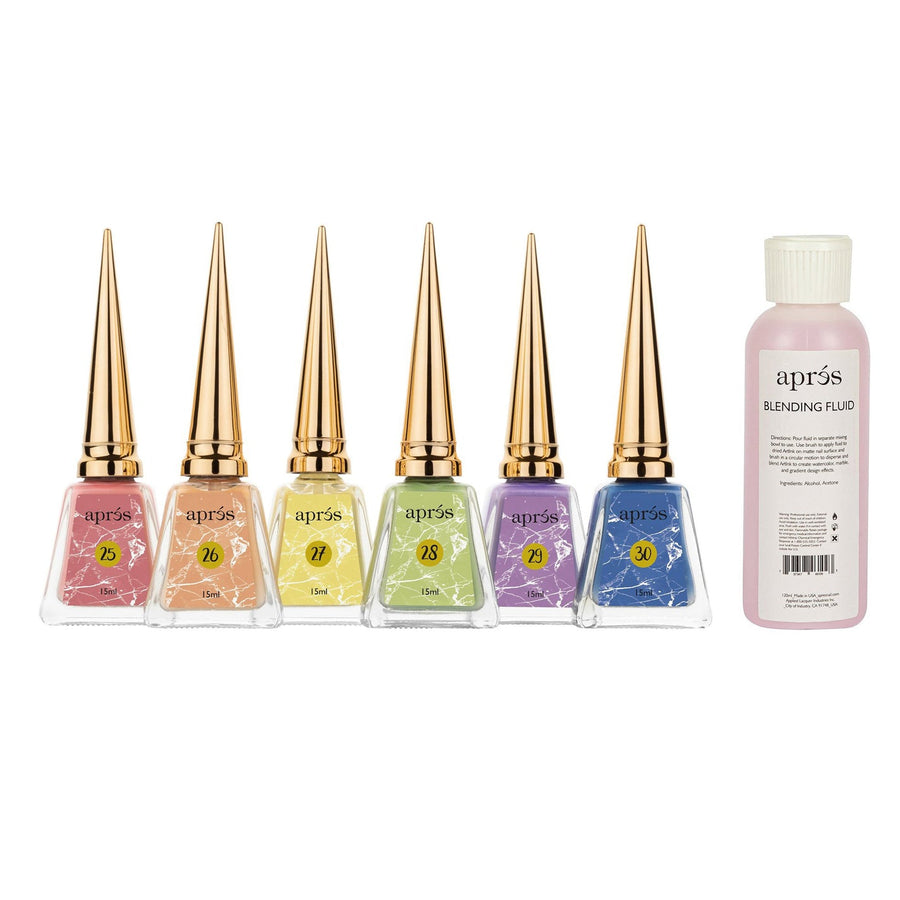 Apres Artiste ArtInk Set No #5 (6 Pastel Inks with Blending Fluid 120ml)