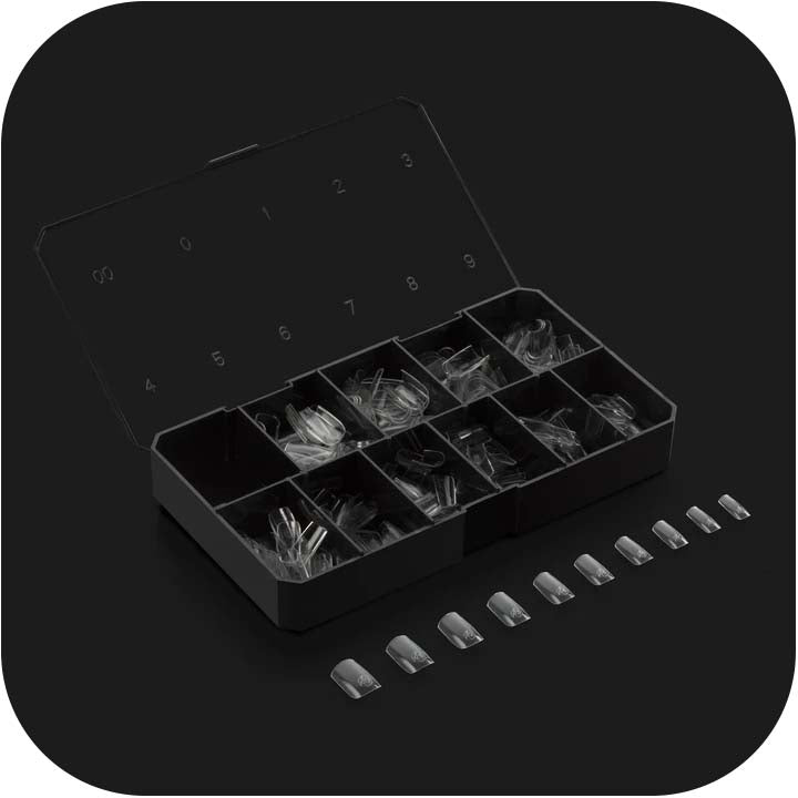 Apres Gel-X Tips (Natural Square Short) 500pcs Box - 10 Sizes