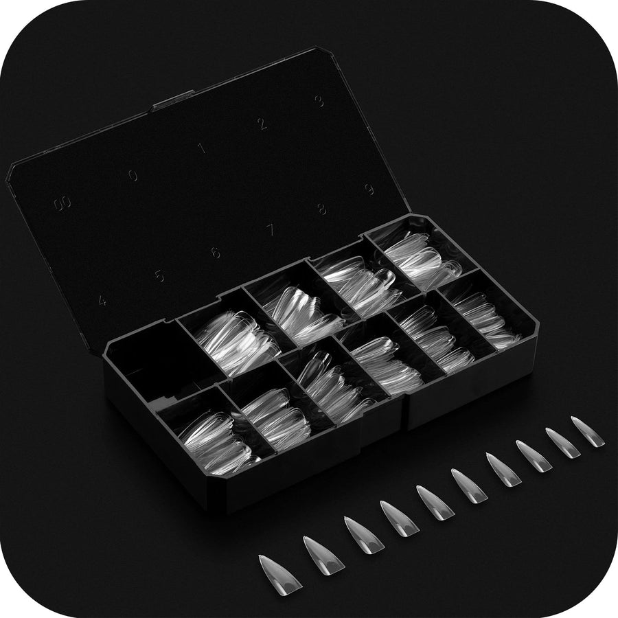 Apres Gel-X Tips (Natural Stiletto Long) 500pcs Box - 10 Sizes