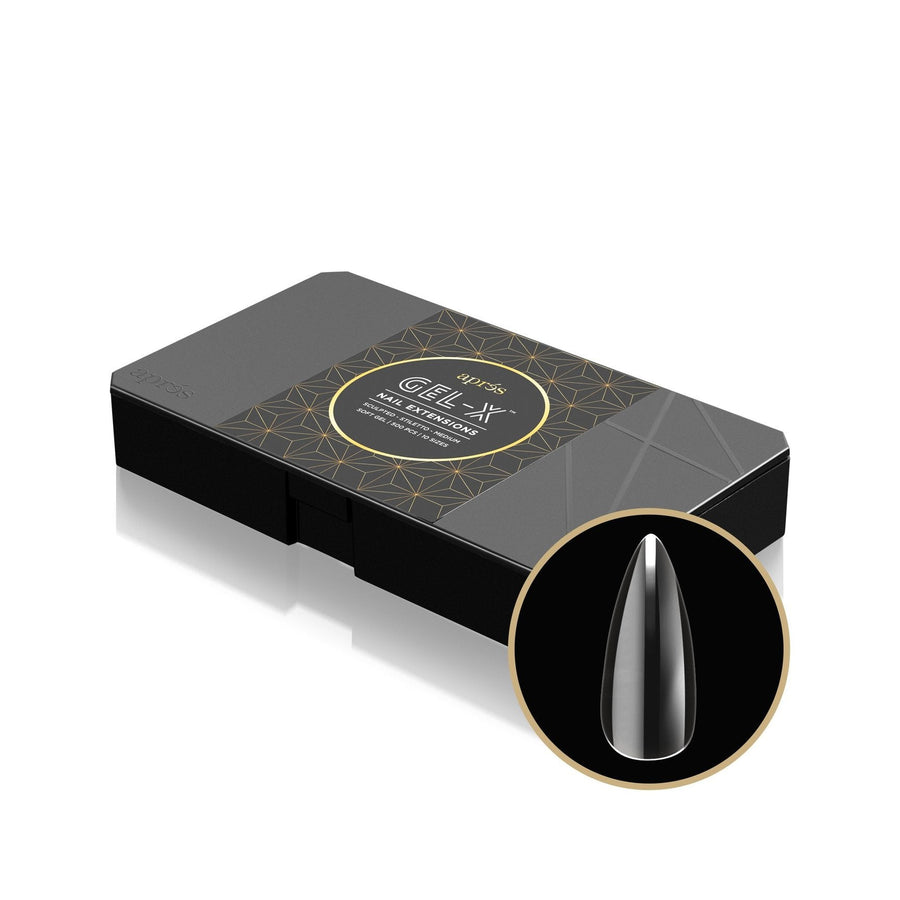 Apres Gel-X Tips (Sculpted Stiletto Medium) 500pcs Box - 10 Sizes
