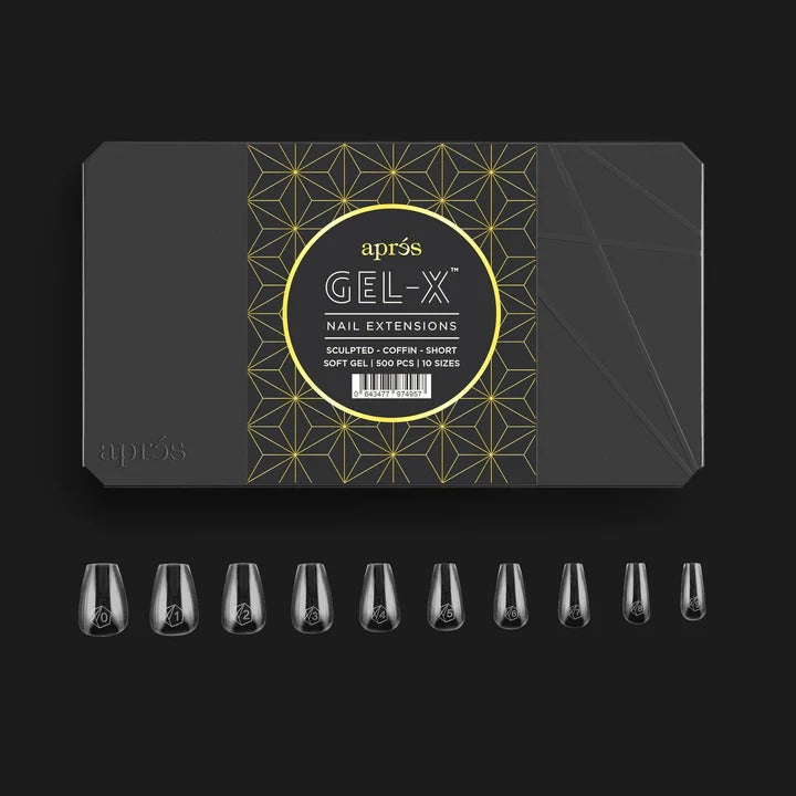Apres Gel-X Tips (Sculpted Coffin Short) 500pcs Box - 10 Sizes