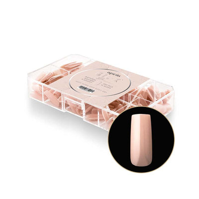 Apres Neutrals Lila Gel-X Tips (Natural Square Medium) 150pcs Box - 11 Sizes
