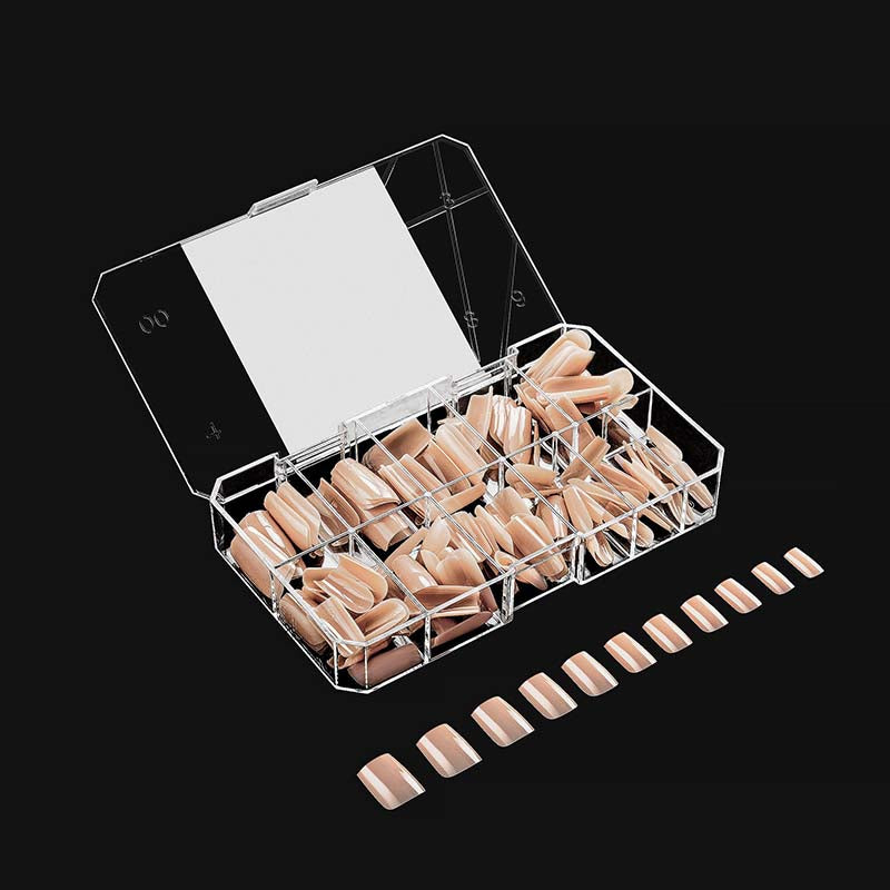 Apres Neutrals Alex Gel-X Tips (Natural Square Short) 150pcs Box - 11 Sizes
