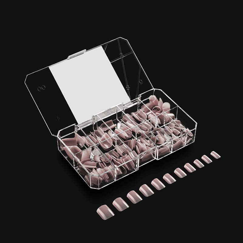 Apres Neutrals Mia Gel-X Tips (Natural Square Extra Short) 150pcs Box - 11 Sizes