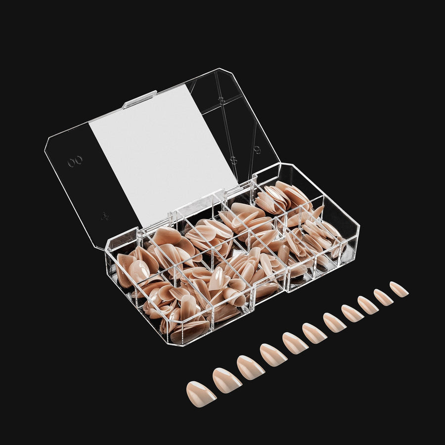 Apres Neutrals Alex Gel-X Tips (Natural Round Short) 150pcs Box - 11 Sizes