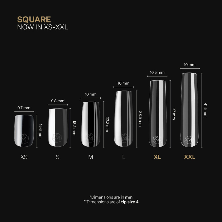 Apres Gel-X Tips 2.0 (Sculpted Square Extra Extra Long) 210pcs Mini Box - 14 Sizes