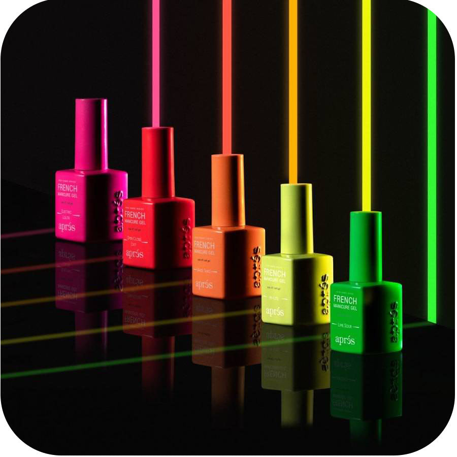 Apres French Manicure Gel Neon Ombre Set (5pcs)