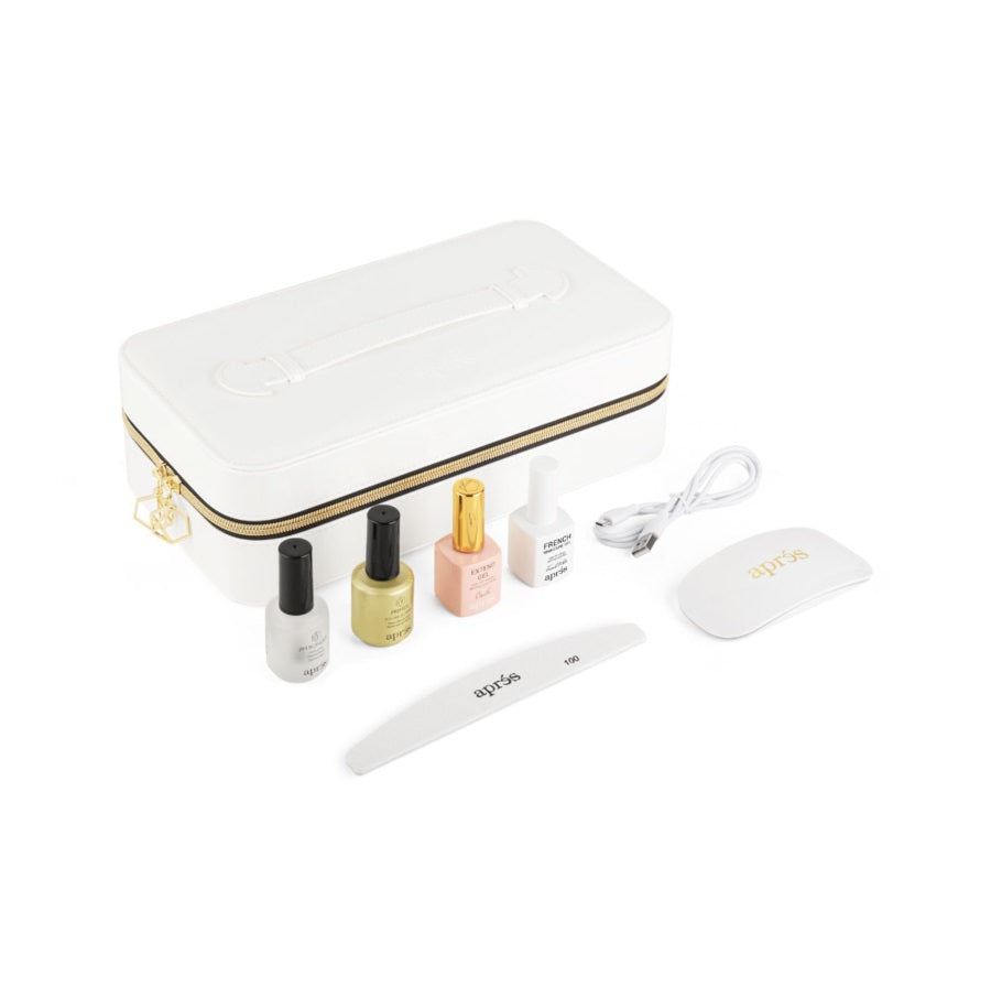Apres French Manicure Gel-X Starter Kit v1 (with White Patent Leather Case) **NO TIPS & TOPCOAT**