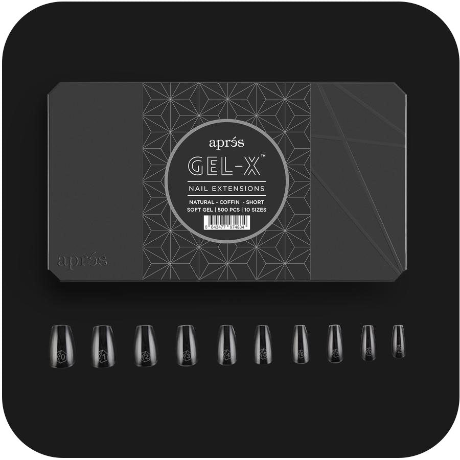 Apres Gel-X Tips (Natural Coffin Short) 500pcs Box - 10 Sizes