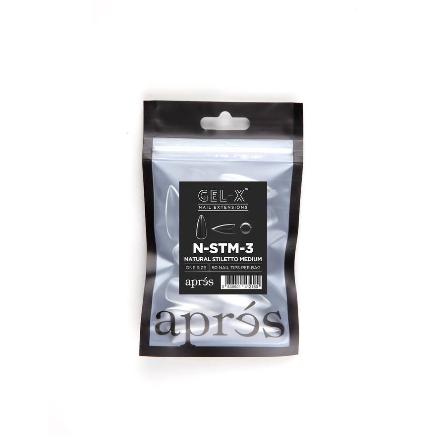 Apres Gel-X Tips (Natural Stiletto Medium) 50pcs Refill Pack
