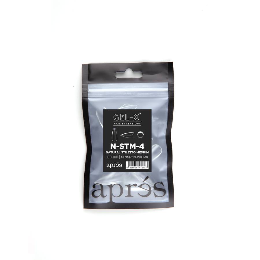 Apres Gel-X Tips (Natural Stiletto Medium) 50pcs Pack Bag
