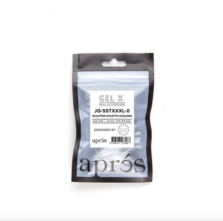 Apres Gel-X Tips (Sculpted Stiletto Extra Extra Extra Long) 25pcs Refill Pack
