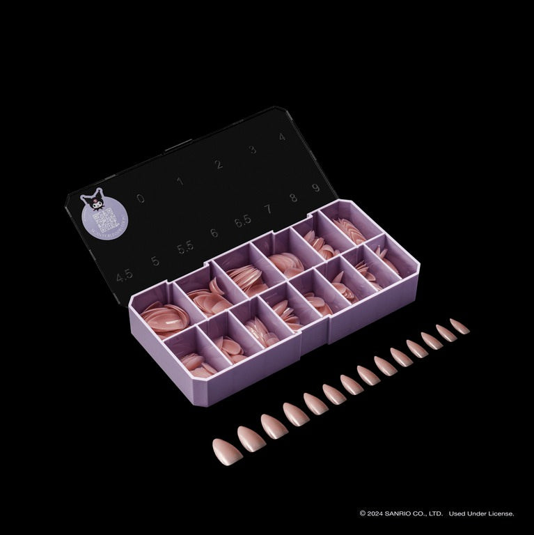 Apres Kuromi Neutral French Gel-X Tips 2.0 (Natural Almond Medium) 280pcs Box - 14 Sizes