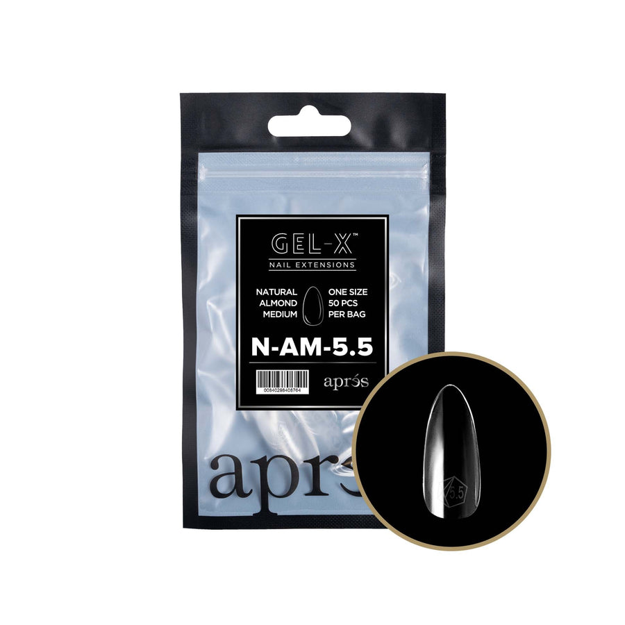 Apres Gel-X Tips 2.0 (Natural Almond Medium) 50pcs Pack Bag