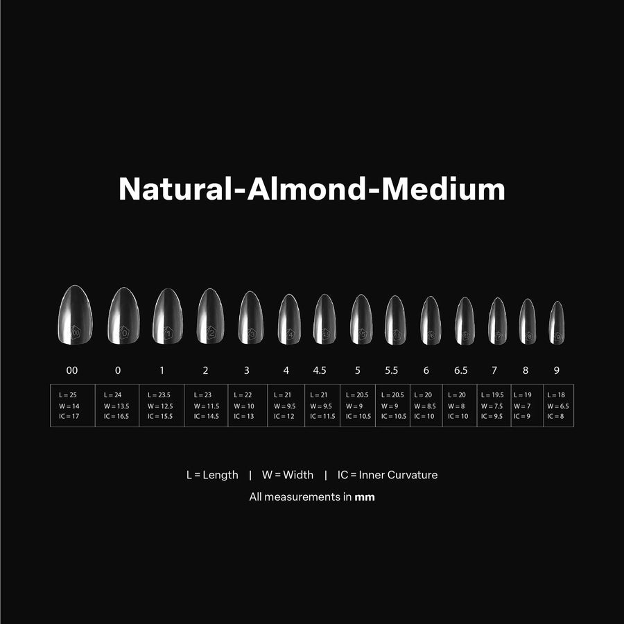 Apres Gel-X Tips 2.0 (Natural Almond Medium) 600pcs Box - 14 Sizes