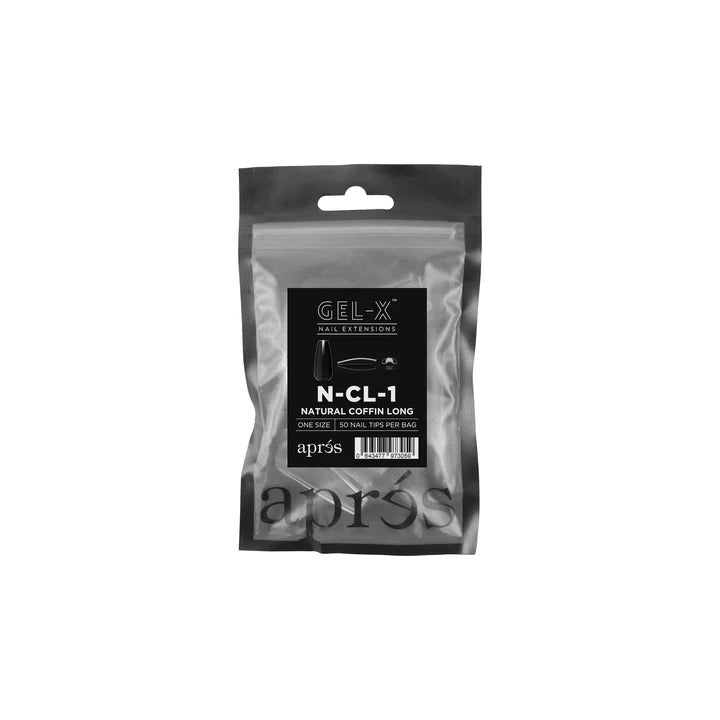 Apres Gel-X Tips (Natural Coffin Long) 50pcs Refill Pack
