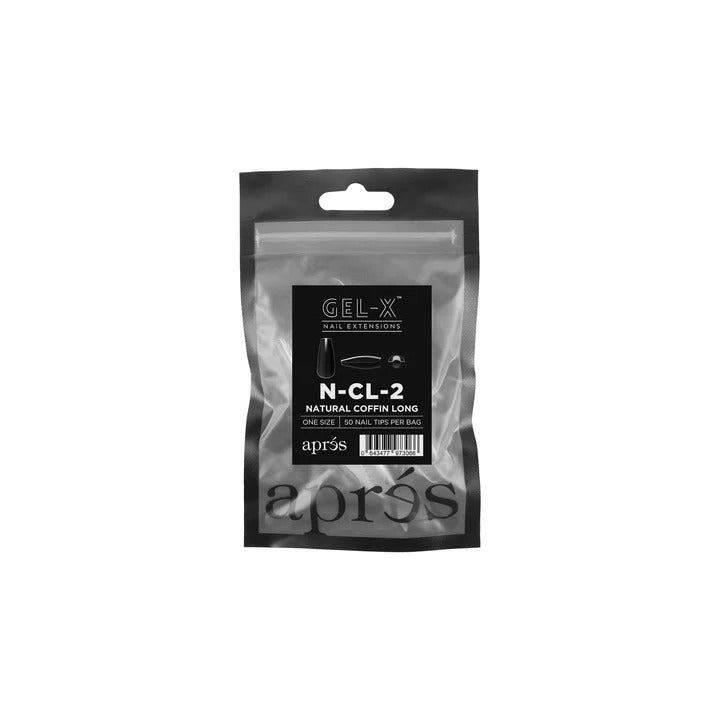 Apres Gel-X Tips (Natural Coffin Long) 50pcs Refill Pack