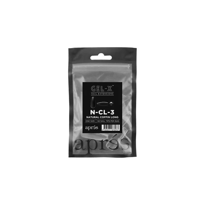 Apres Gel-X Tips (Natural Coffin Long) 50pcs Refill Pack
