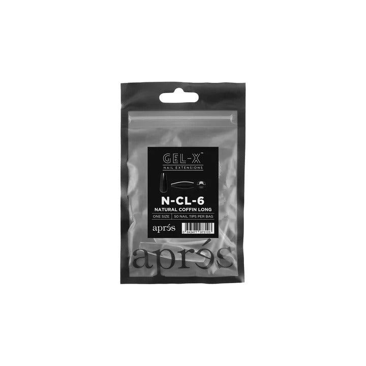 Apres Gel-X Tips (Natural Coffin Long) 50pcs Refill Pack