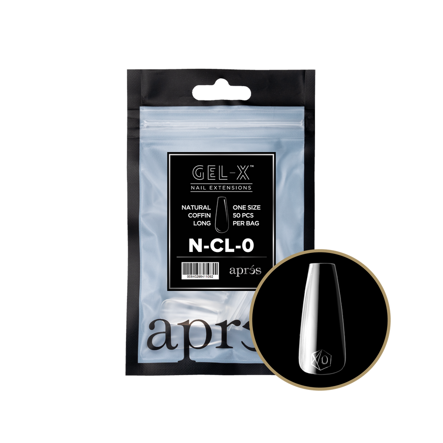 Apres Gel-X Tips 2.0 (Natural Coffin Long) 50pcs Pack Bag