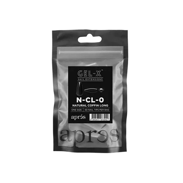 Apres Gel-X Tips (Natural Coffin Long) 50pcs Refill Pack