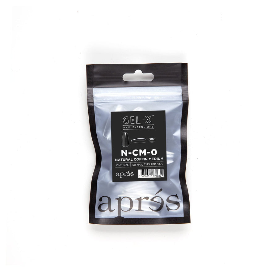 Apres Gel-X Tips (Natural Coffin Medium) 50pcs Refill Bag