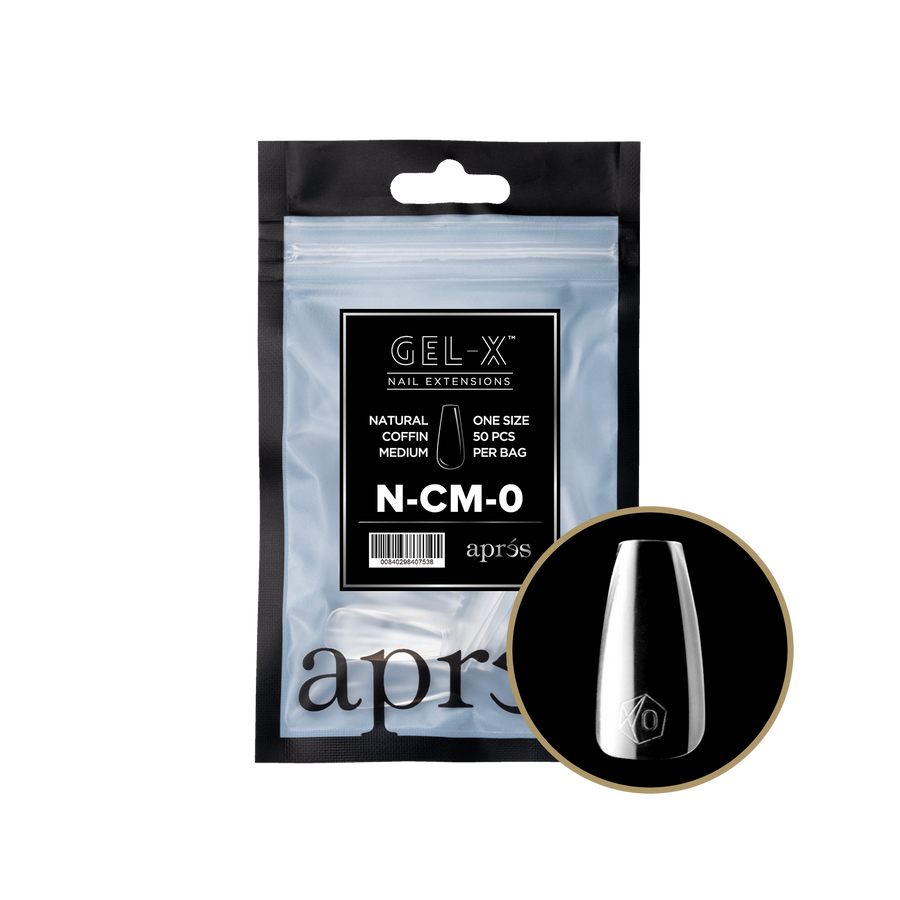 Apres Gel-X Tips 2.0 (Natural Coffin Medium) 50pcs Pack Bag