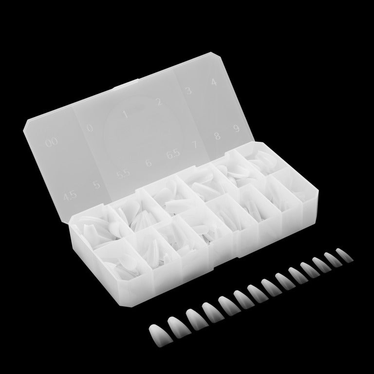 Apres Ombre Gel-X Tips (Natural Coffin Medium) 210pcs Box - 14 Sizes