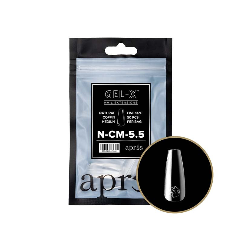 Apres Gel-X Tips 2.0 (Natural Coffin Medium) 50pcs Pack Bag