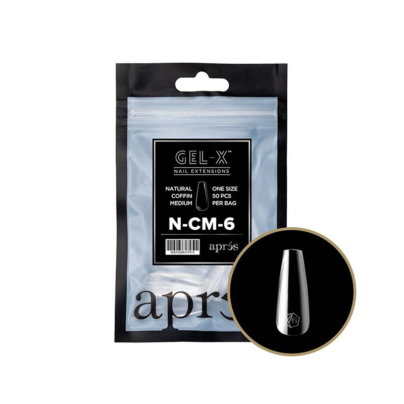 Apres Gel-X Tips 2.0 (Natural Coffin Medium) 50pcs Refill Pack