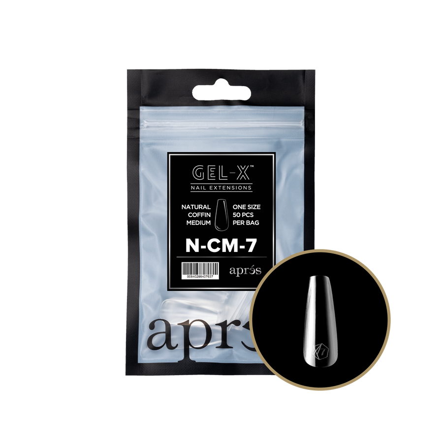 Apres Gel-X Tips 2.0 (Natural Coffin Medium) 50pcs Pack Bag
