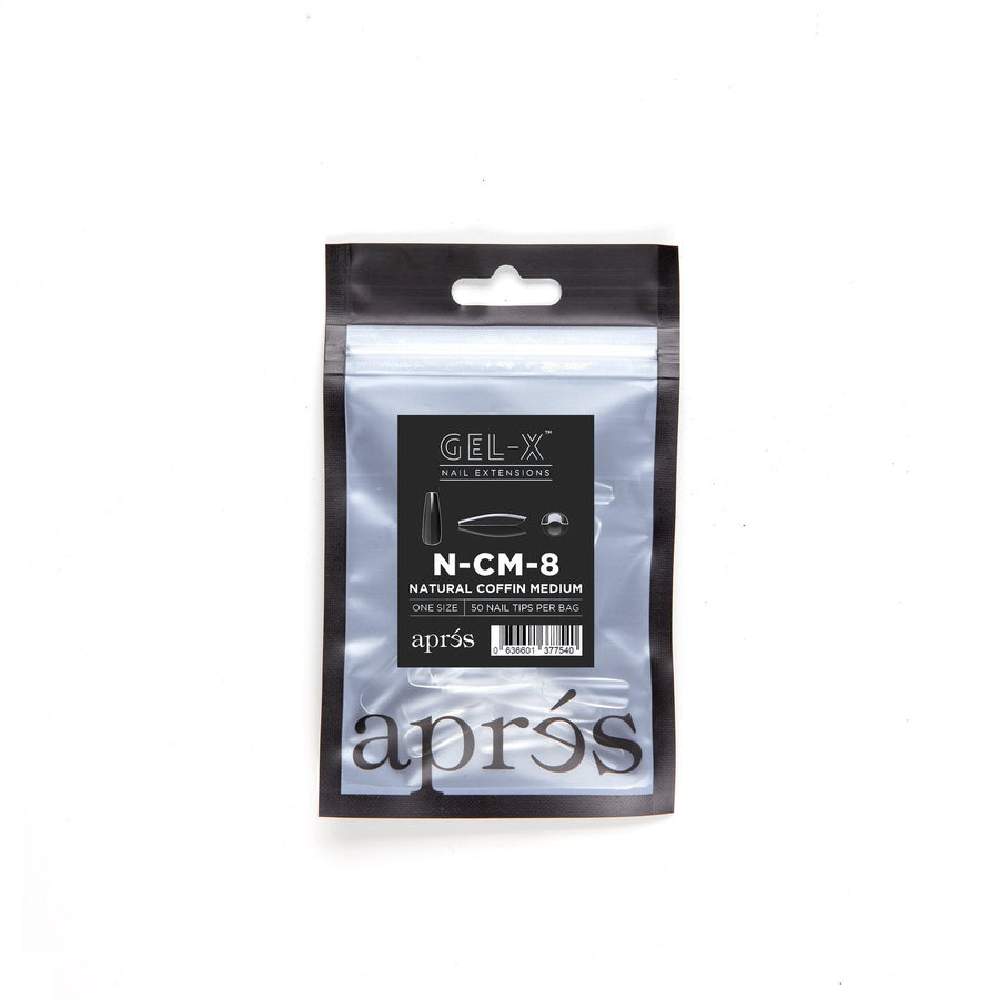 Apres Gel-X Tips (Natural Coffin Medium) 50pcs Refill Bag