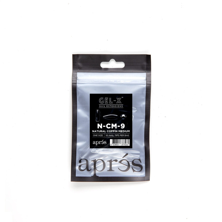 Apres Gel-X Tips (Natural Coffin Medium) 50pcs Refill Bag