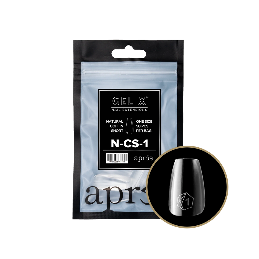 Apres Gel-X Tips 2.0 (Natural Coffin Short) 50pcs Pack Bag