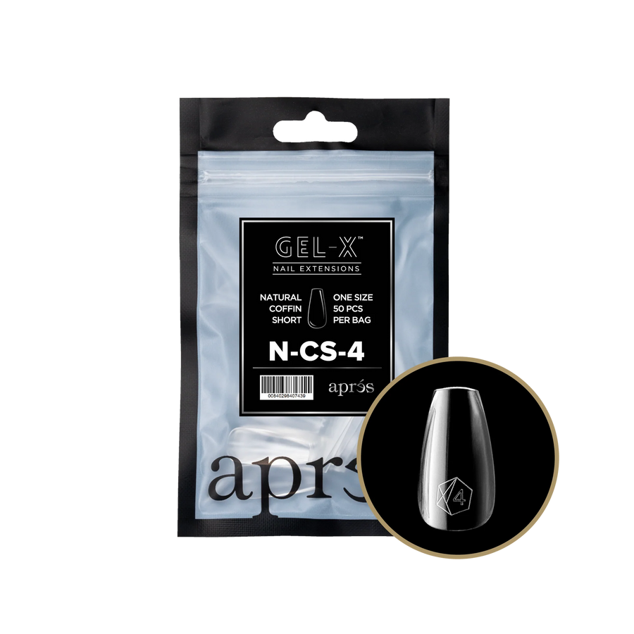 Apres Gel-X Tips 2.0 (Natural Coffin Short) 50pcs Pack Bag