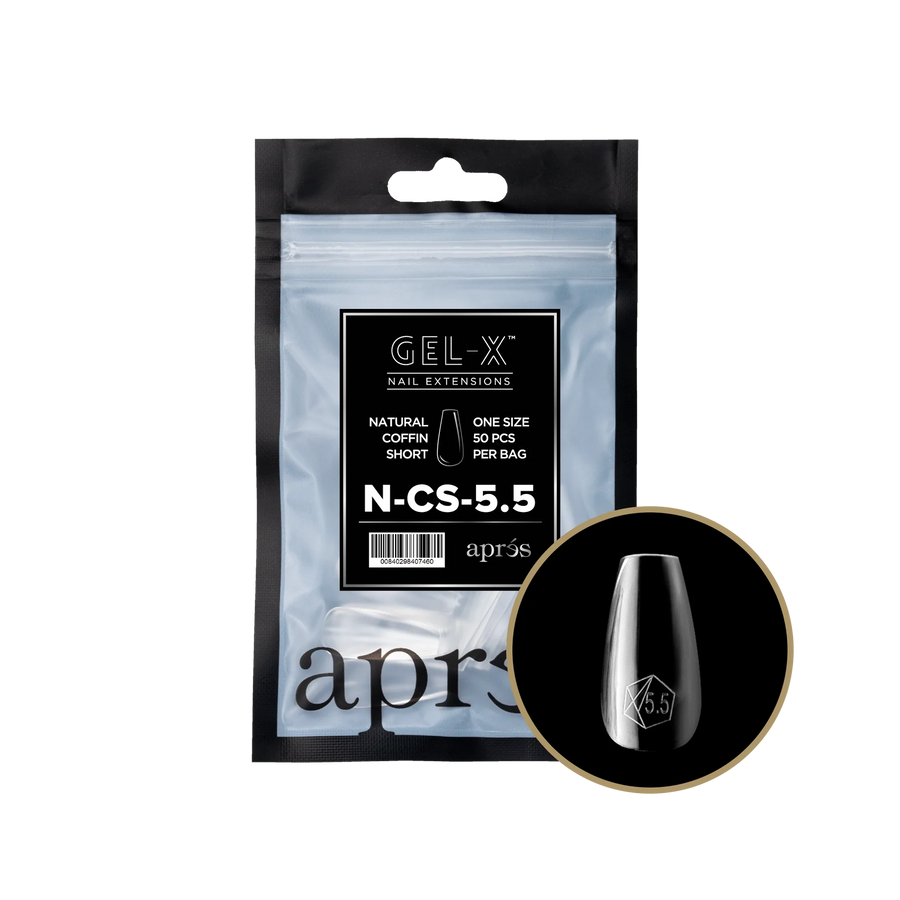 Apres Gel-X Tips 2.0 (Natural Coffin Short) 50pcs Pack Bag