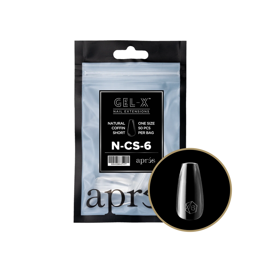 Apres Gel-X Tips 2.0 (Natural Coffin Short) 50pcs Pack Bag