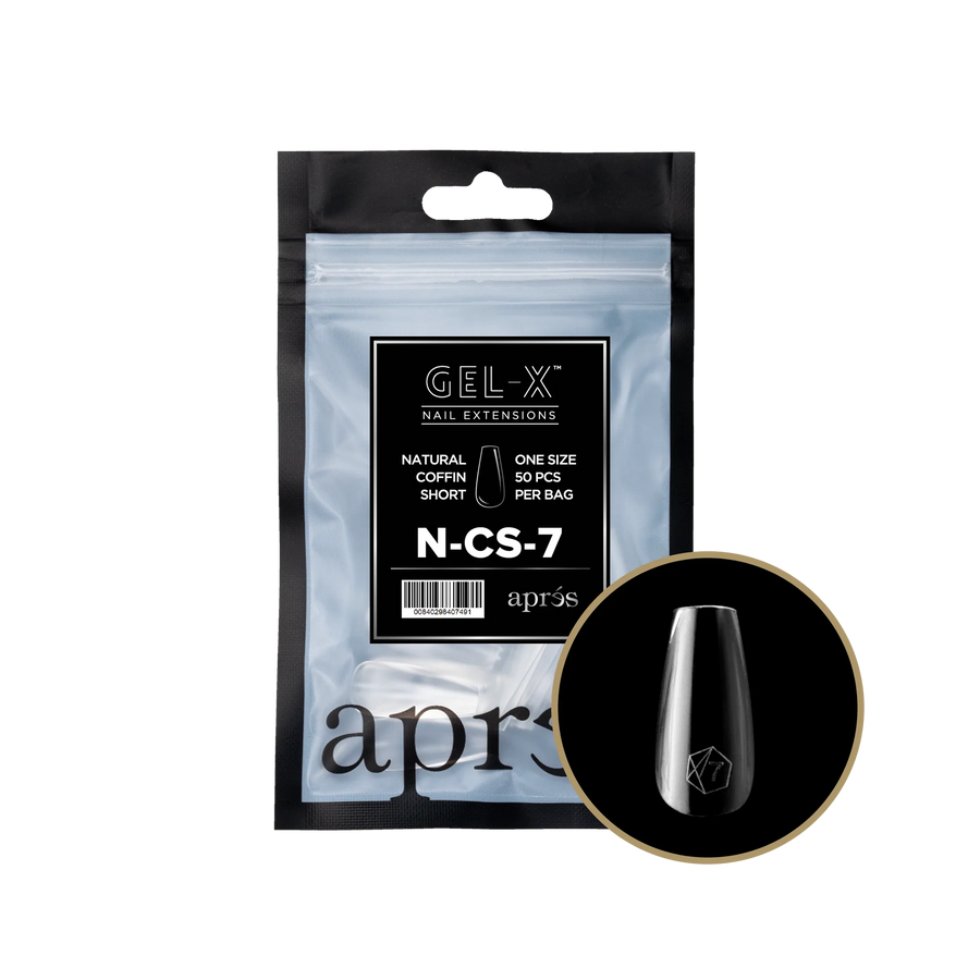 Apres Gel-X Tips 2.0 (Natural Coffin Short) 50pcs Pack Bag