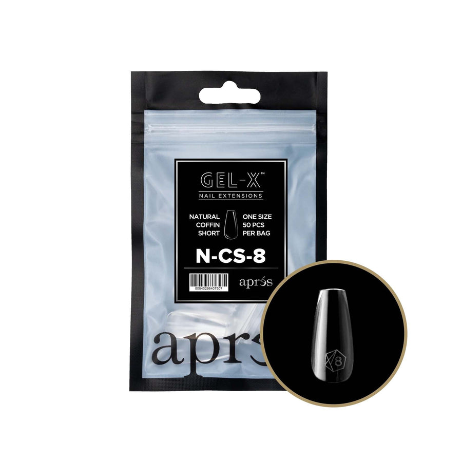 Apres Gel-X Tips (Natural Coffin Short) 50pcs Refill Bag