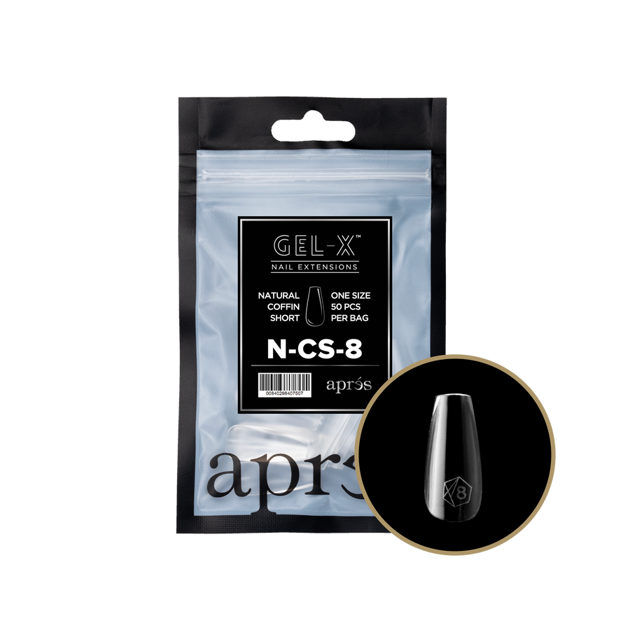 Apres Gel-X Tips 2.0 (Natural Coffin Short) 50pcs Pack Bag