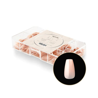 Apres Neutrals Maisie Gel-X Tips (Natural Coffin Short) 150pcs Box - 11 Sizes