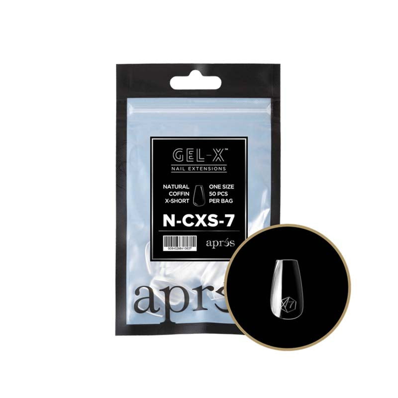 Apres Gel-X Tips 2.0 (Natural Coffin Extra Short) 50pcs Pack Bag