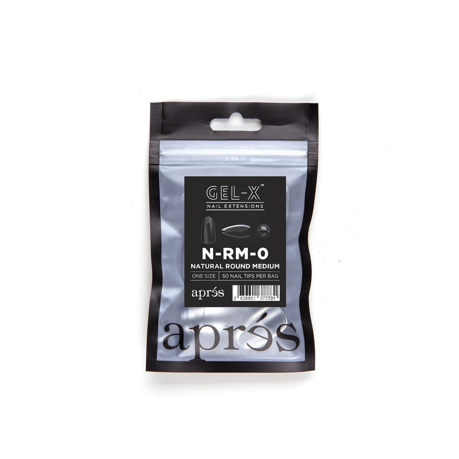 Apres Gel-X Tips (Natural Round Medium) 50pcs Refill Bag