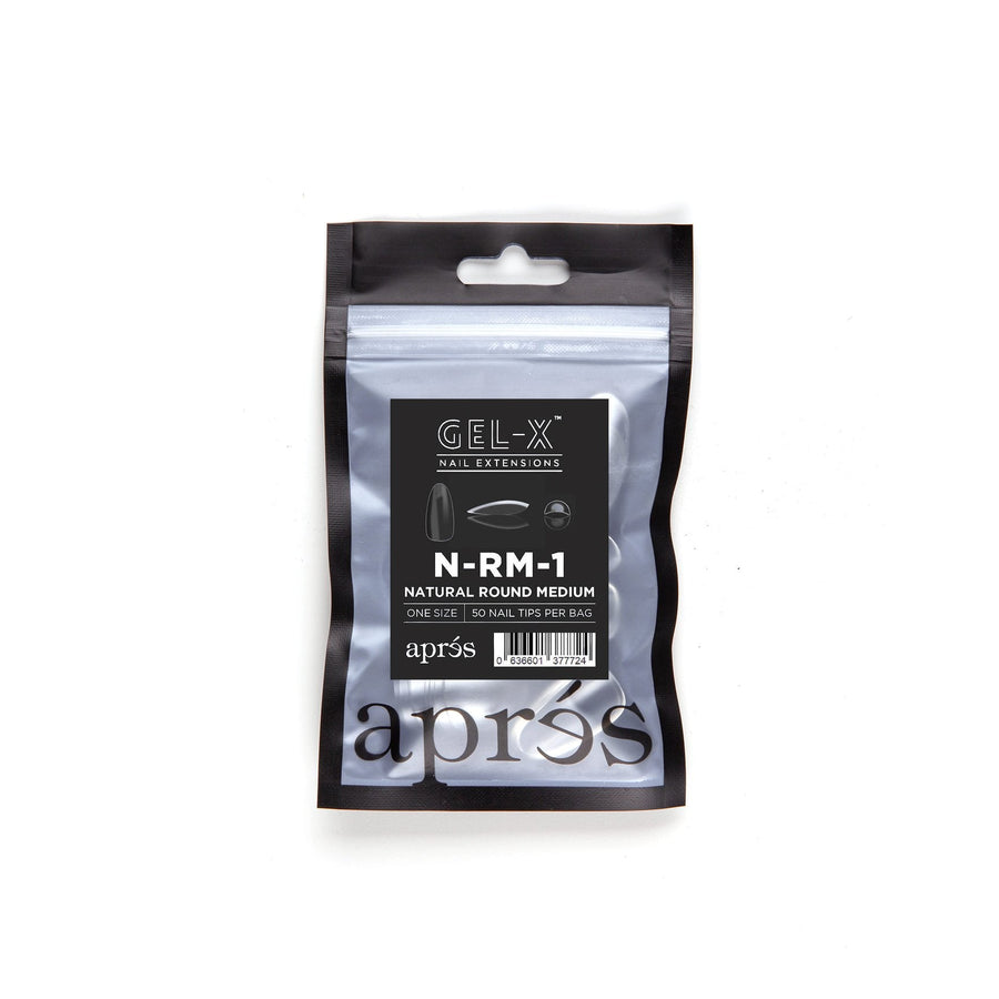 Apres Gel-X Tips (Natural Round Medium) 50pcs Refill Bag